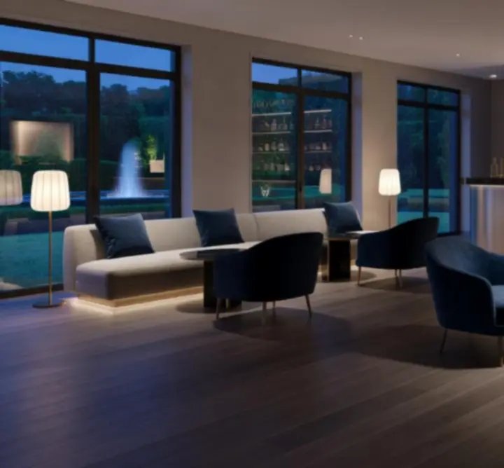 Espace lounge convivial dans l'univers du casino